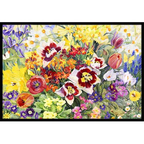 Spring Floral by Anne Searle Indoor or Outdoor Mat, 18 x 27