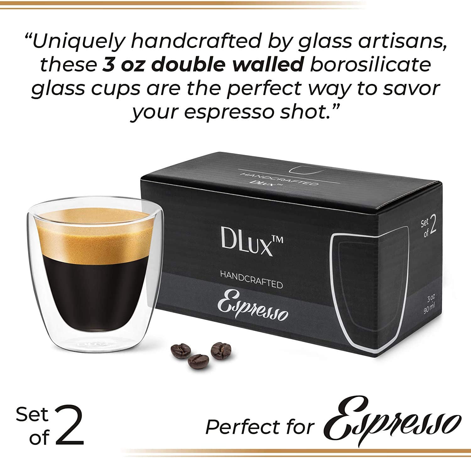 Espresso Shot Glasses, Latte/Cappuccino Cups