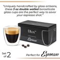 thumbnail image 4 of DLux Espresso Coffee Cups 3oz, Double Wall, Clear Glass Set of 2 Glasses, Insulated Borosilicate Glassware Tea Cup Mug, 4 of 8