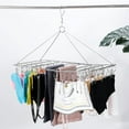 thumbnail image 3 of New Chinese Style Stainless Steel Folding Laundry Drying Rack with 52 Line Clips (4.0 Line) - Multi-functional Hanger for Socks, Underwear & Small Items, Windproof Design for Home, Dormitory Use,, 3 of 6