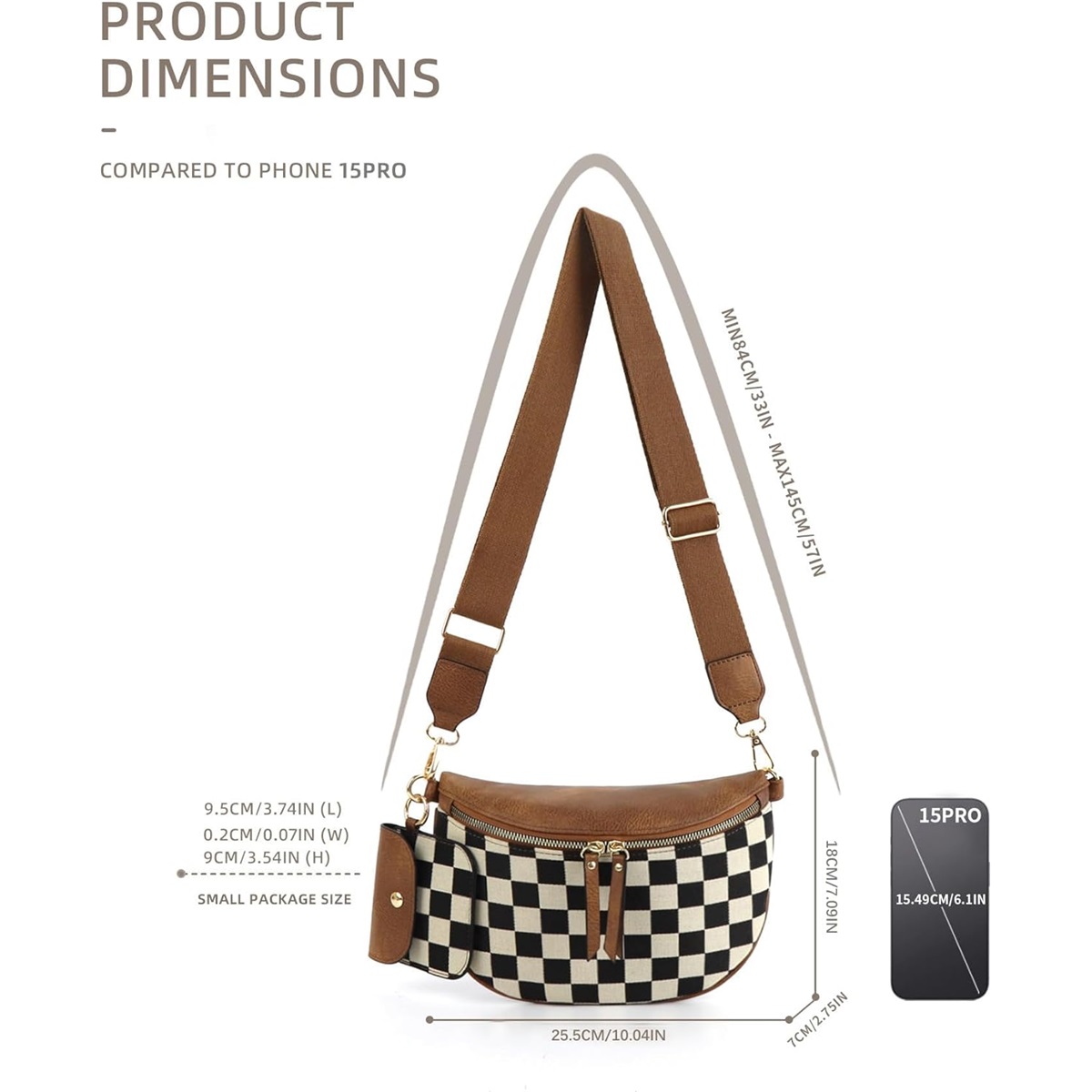 Luxury Designer Bum Bags for Women with small bag Checkered Crossbody Fanny Packs PU Leather Cross Body Bum Purse Belt Bag Bumbags for Work Shopping Daily