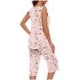 thumbnail image 3 of Conjunto de Verano para las Mujeres Impreso Cuello Redondo sin Mangas Y Pantalones, Casual de Dos Piezas para las Mujeres, 3 of 5