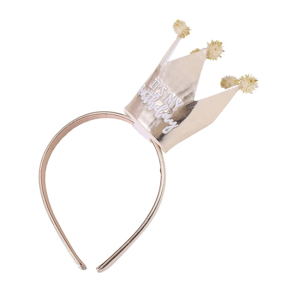 FONDOTIN Lovely Golden Birthday Party Hairband Crown Hair Hoops Decorative and Light