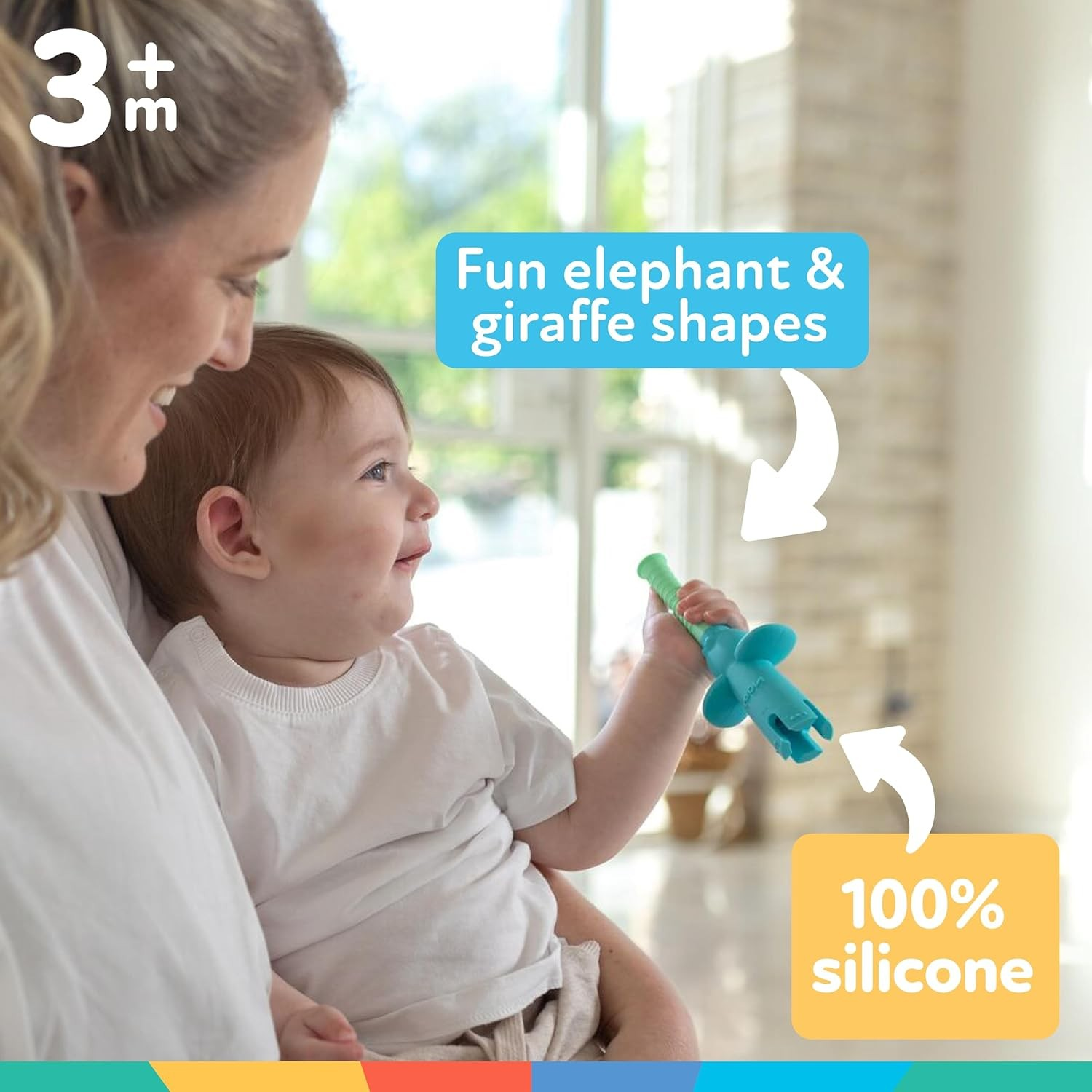 Nuby Silicone Tube Teether Multipack, Elephant & Giraffe photo 5