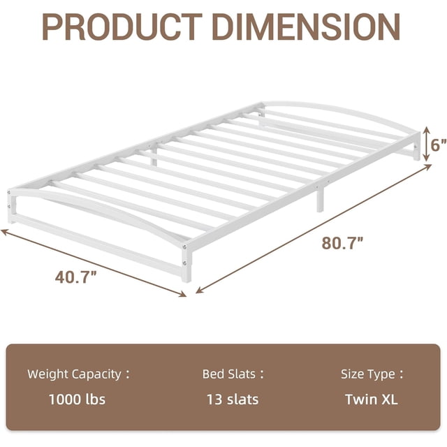 Bingirl Twin Metal Platform Bed Frame: Easy Assembly with Interlocking Components for Quick Bedroom Setup