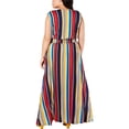 thumbnail image 3 of INC Womens Plus Striped Smocked Maxi Dress Multi 2X, 3 of 3