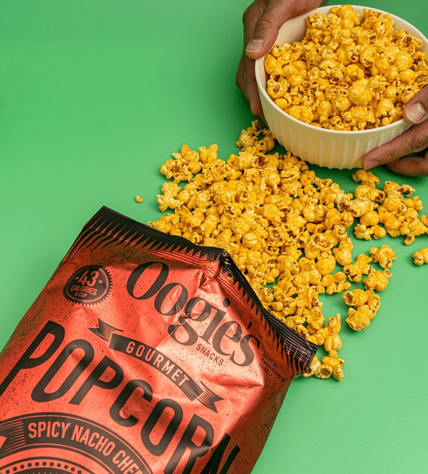 Oogie’s Snacks Gluten-Free Spicy Nacho Cheddar Popcorn, 4.25 oz Big Bags (4 Count)