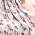thumbnail image 3 of White Cow Strawberry Pattern Blanket,Comfortable Soft Flannel Throw Blanket,All Season,Warm Lightweight Blankets for Sofa Bed Couch Living Room Chair,30"x40", 3 of 4