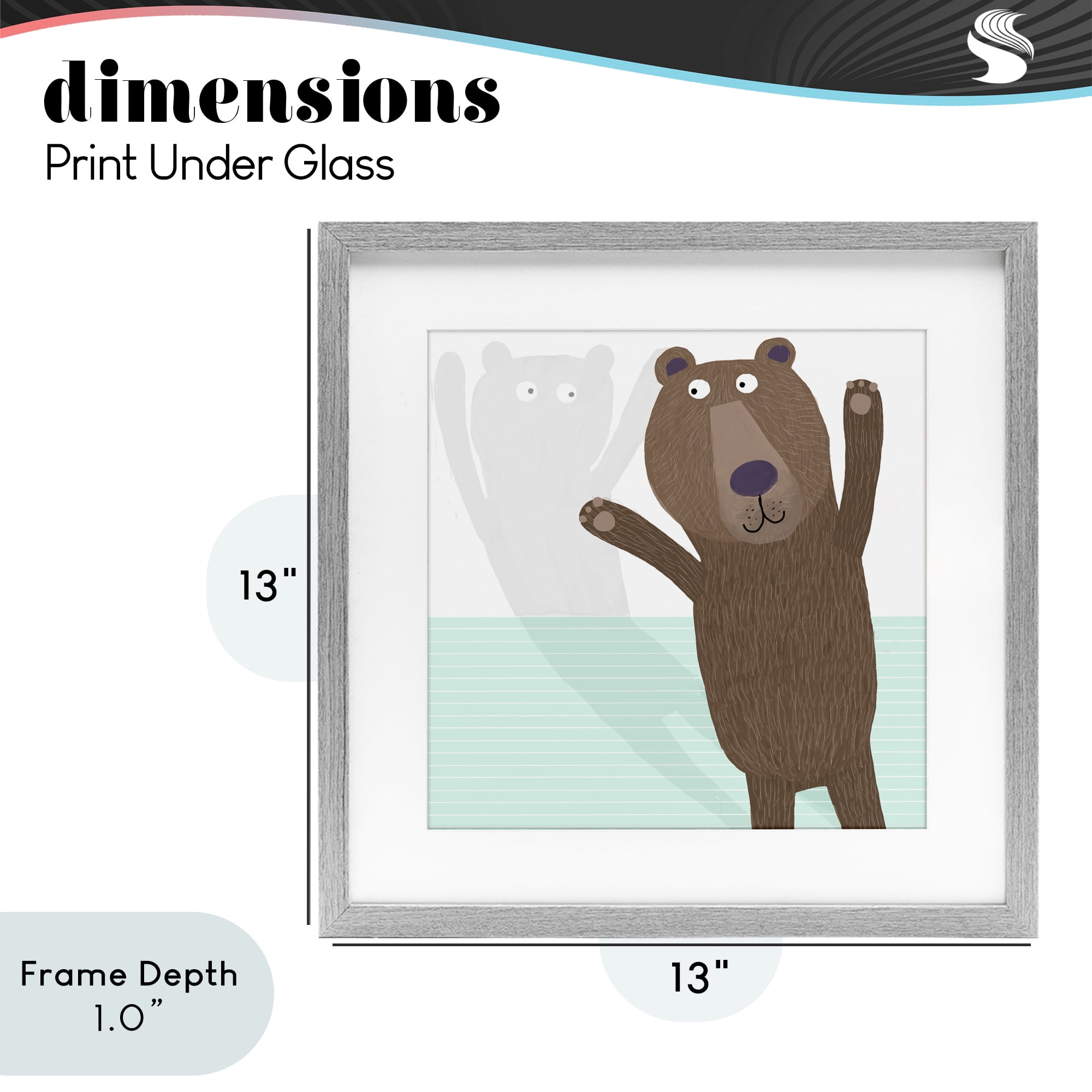 Stupell Industries Whimsical Bear Shadow Gray Framed Print Under Glass, design by Carla Daly