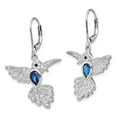 thumbnail image 2 of White Sterling Silver Earring Drop & Dangle Women'S Cubic Zirconia CZ Spinel (Synthetic) Blue 36 mm 22, 2 of 3