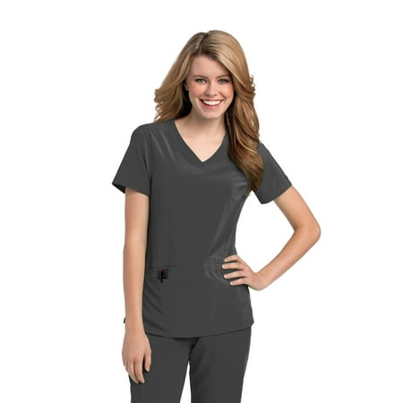 

Urbane Performance Women s Motivate Modern Fit Two Pocket V-Neck Scrub Top Style 9015