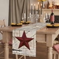 thumbnail image 2 of Table Runners 108 Inches Long Dress Scarves, Texas Star Vintage Farmhouse Coffee/Dining/Kitchen Table Runner for Living Room, Red Retro Berry Wooden 13x108 Inch, 2 of 9