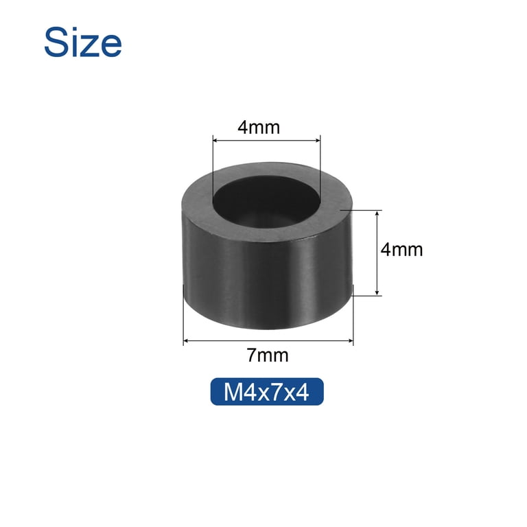 PATIKIL 120-Pack M4 ABS Plastic Spacers – 7mm OD X 30mm Length, Unthreaded Round Standoffs For Electronics & 3D Printers