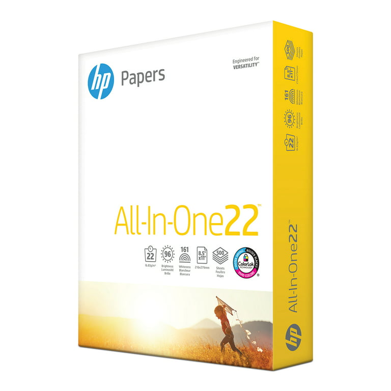 HP Papers | 8.5x11 Paper |Office 20 lb | 1 Ream - 500 Sheets | 92 Bright |  Made in USA - FSC Certified | 112150R