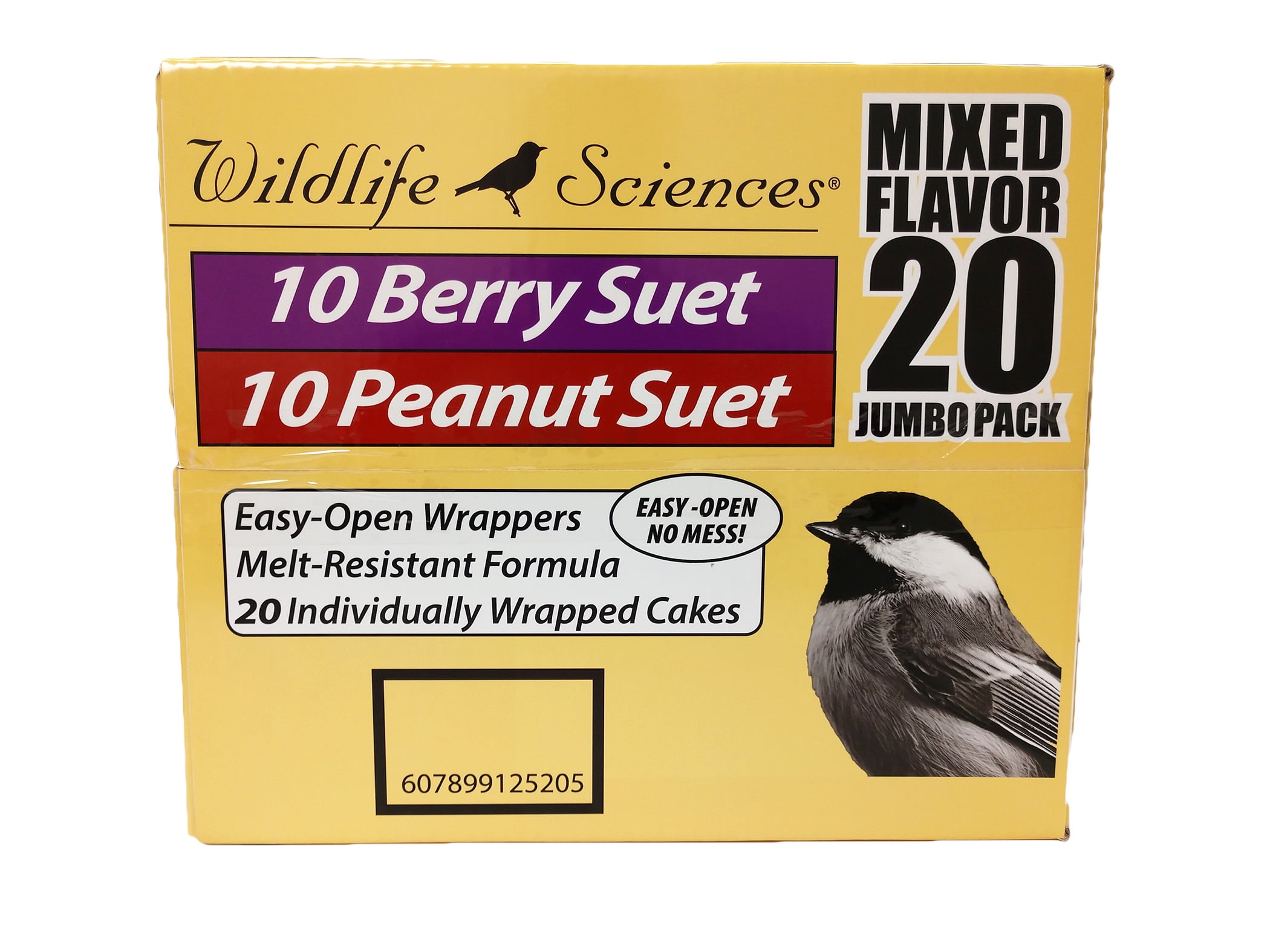 Suet Cake Jumbo Mixed 20 Pack | 10 Peanut & 10 Berry 10.5 oz. Suet Cakes for Wild Birds