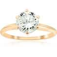 thumbnail image 1 of Grande Bague de Fiançailles en Or Jaune 14k avec Diamant Solitaire Rond de 1 1/2 ct Cultivée en Laboratoire, 1 of 3