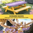 thumbnail image 6 of Purple Lavender Table Cloths for 8 Foot Rectangle Tables, Spring Watercolor Wildflowers Plant Plaid Patio Waterproof Elastic Fitted Tablecloths, Washable Rectangular Table Cover for Camping, 6 of 8