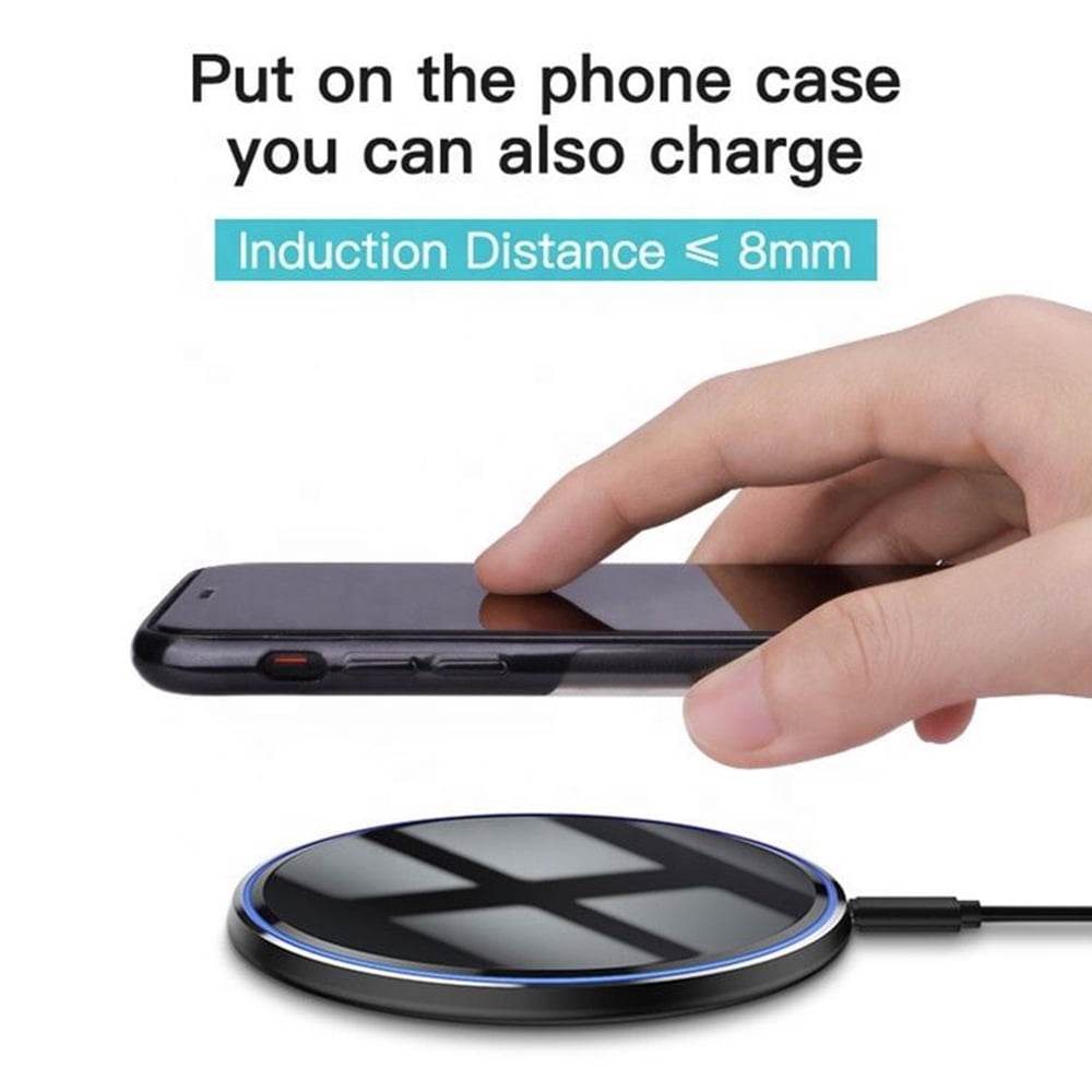 Wireless Charger, Qi-Certified 15W Fast Wireless Charging Pad,Compatible with iPhone 12/12 Pro/11/11 Pro/XR/XS/X/8/8+, Galaxy Note 10/Note 10+/S10/S10+/S9/S8,Black