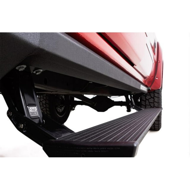 Amp Research Running Board 77138-01A PowerStep XL; Textured; Black; Die Cast Aluminum; With LED Light System; Frame Body Mount Bolts; With Plug-N-Play Wiring Kit; 600 Pound Capacity
