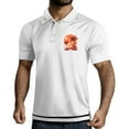 thumbnail image 2 of Yiaimeir Men's Three Button Printed Lapel Short Sleeve T-Shirt Top Streetwear,Size M-3XL, 2 of 4