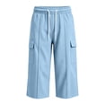 thumbnail image 4 of Maean Boys Capris Pants Sweatpants Wide Leg Elastic Waist Casual Loose Cargo Pant with Pockets, 4 of 7