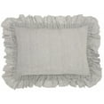 thumbnail image 3 of Dainty Ruffle Edged Light Gray Lumbar Pillow, 3 of 3