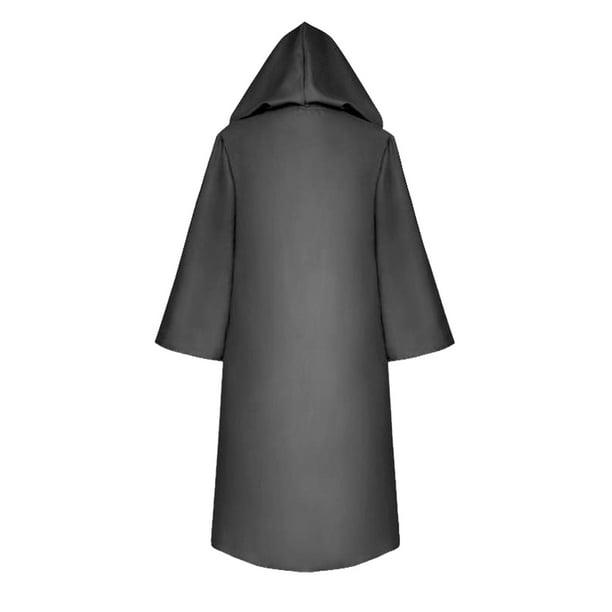 Sonducket Capa con capucha para Halloween, atmósferas de fiesta aterradoras, disfraz de Cosplay Unisex, bata larga, Carnaval, Horror, correa Disfraces de disfraces Negro XXL