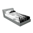 thumbnail image 2 of Ambesonne Nature Fitted Sheet & Pillow Sham Set, Bushes Wild Field, Twin, White Black, 2 of 2