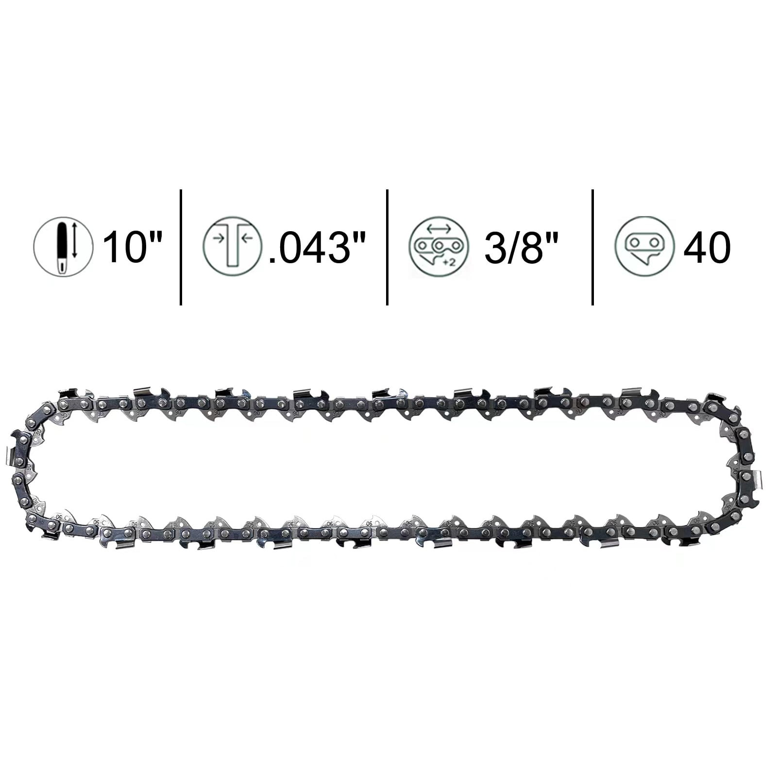 10" Chainsaw Chain Replacement 3/8" LP .043 40DL for Black & Decker