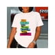 thumbnail image 1 of 1pc Women's Casual Round Neck T-Shirt with Colorful Slogan Print, Short Sleeve, Polyester Knit Fabric, Regular Length - Summer Top, 1 of 6
