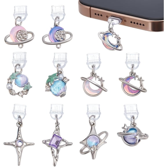 10pcs Dust Plug Charm Anti Dust Plugs Dustproof Plugs USB C Port Cap Protector Phone for C Phone colorful DIY