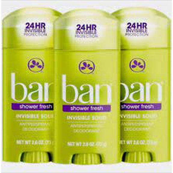 Ban Anti-Perspirant Deodorant Invisible Solid Shower Fresh 2.60 oz (Pack of 3)