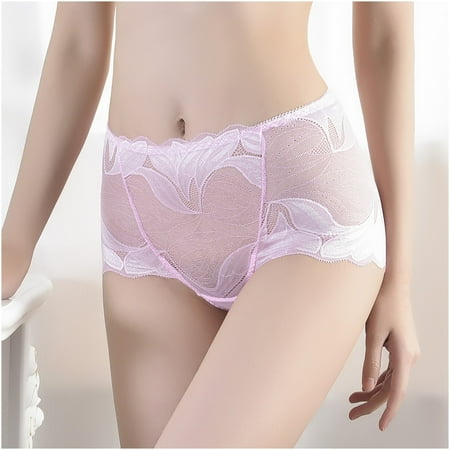 

Lopecy-Sta Ladies Silk Lace Handmade Underwear Mid-raist Hollow Buttocks Comfortable Briefs Embroidered Crotch Women s Underwear Deals Clearance Underwear Women Birthday Gift Pink
