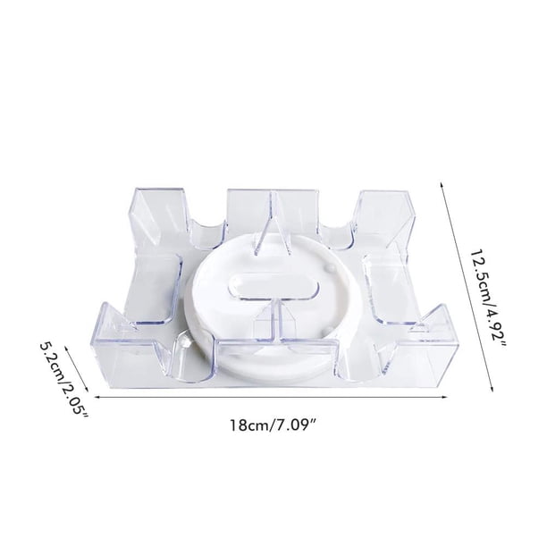Bandeja De Tarjetas De Rotación Clara, Uso De Casa Y Torneo, Canasta/mano Y Pie, Ideal Para Juegos De Póker Clásicos, 2 Cubiertas/6 Mazos, Plástico Resistente, Bordes Suaves,