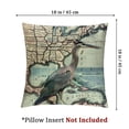 thumbnail image 4 of Acheng Throw Pillow Covers Vintage Map with Ocean Bird Egret Decorative Pillowcase for Home Sofa Bedding Couch Pillow Covers,Set of 2 White(Two Side Print) 20x20in, 4 of 7