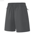 thumbnail image 2 of Liyamei Boys Running Shorts with Drawstring and Elastic Waist for Gym Workout Size 4-14,Dark Gray, 2 of 6