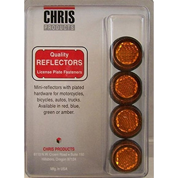 Chris Products Réflecteur de Plaque d'Immatriculation Mini Moto Amber CH4A, Lot de 4