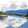 thumbnail image 3 of Outdoor Rug 3x5 ft Teal Blue Grey Ocean Coral Outdoor Large Area Rug Non Slip Rubber Summer Marine Life Front Door Mat RV Rug Camping Carpet Patio Outdoor Rugs for Backyard Balcony Deck Porch Indoor, 3 of 9