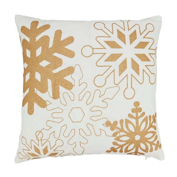 Saro Lifestyle Frosty Flurries Snowflakes Throw Pillow Cover