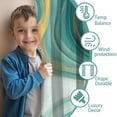 thumbnail image 3 of Blackout Kids Curtains,Blue and Gold Marble Flow Veins Pattern Childrens Insulated Curtains Set Of 2,Bedroom Essentials,Toddler Room Decor 42"x54", 3 of 5