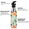 thumbnail image 3 of Yayeee 20oz Double Wall Stainless Steel Water Bottle with Flip Straw, Beige Clover Pattern, 3 of 7