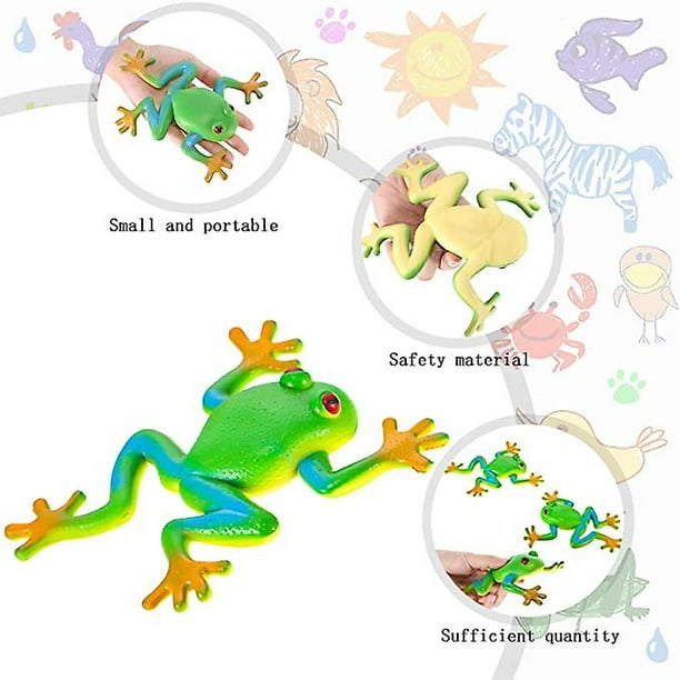 Yeegool 3-Piece Frog Toy Simulation Frog Doll Simulation Frog Animal Model Soft Elastic Pretend To Be Breathable