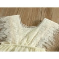 thumbnail image 4 of Robe Princesse d'Été pour Bébé Fille Manches Plumes Dentelle Broderie Fleur Robe de Fête, 4 of 9