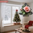 thumbnail image 4 of Vibrant Metal Hanging Christmas Tree Wind Spinner - Intricate Rose Design with Green Leaves Perfect for Garden Decor, 4 of 7