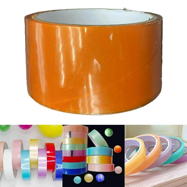 Langgg Funny Decompression Toys Creative Sticky Ball Rolling Tapes for Game Orange