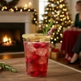 thumbnail image 4 of Perfect Settings 12 oz Gold Glitter Disposable Plastic Cups - 100 Count, 4 of 12