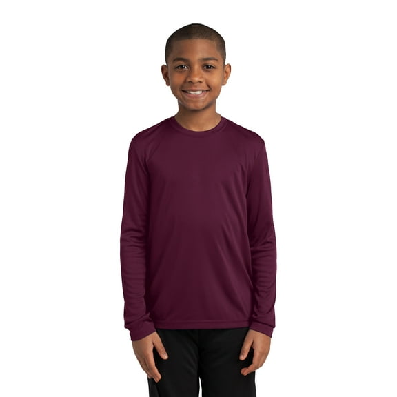 Sport-Tek Youth Long Sleeve PosiCharge Competitor Tee-M (Maroon)