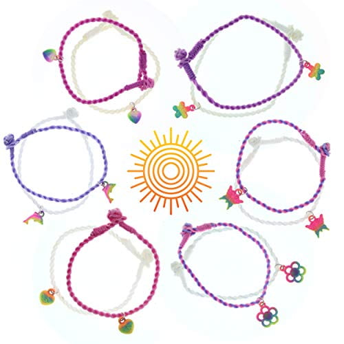 FROG SAC 6 VSCO Bracelets for Girls, Solar Reactive String Bracelets