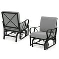 thumbnail image 1 of Gymax 2PCS Patio Glider Chair Single Outdoor Rocking Chair w/ Seat & Back Cushions Gray, 1 of 10