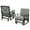 Gray, variant on Gymax 2PCS Patio Glider Chair Single Outdoor Rocking Chair w/ Seat & Back Cushions Black